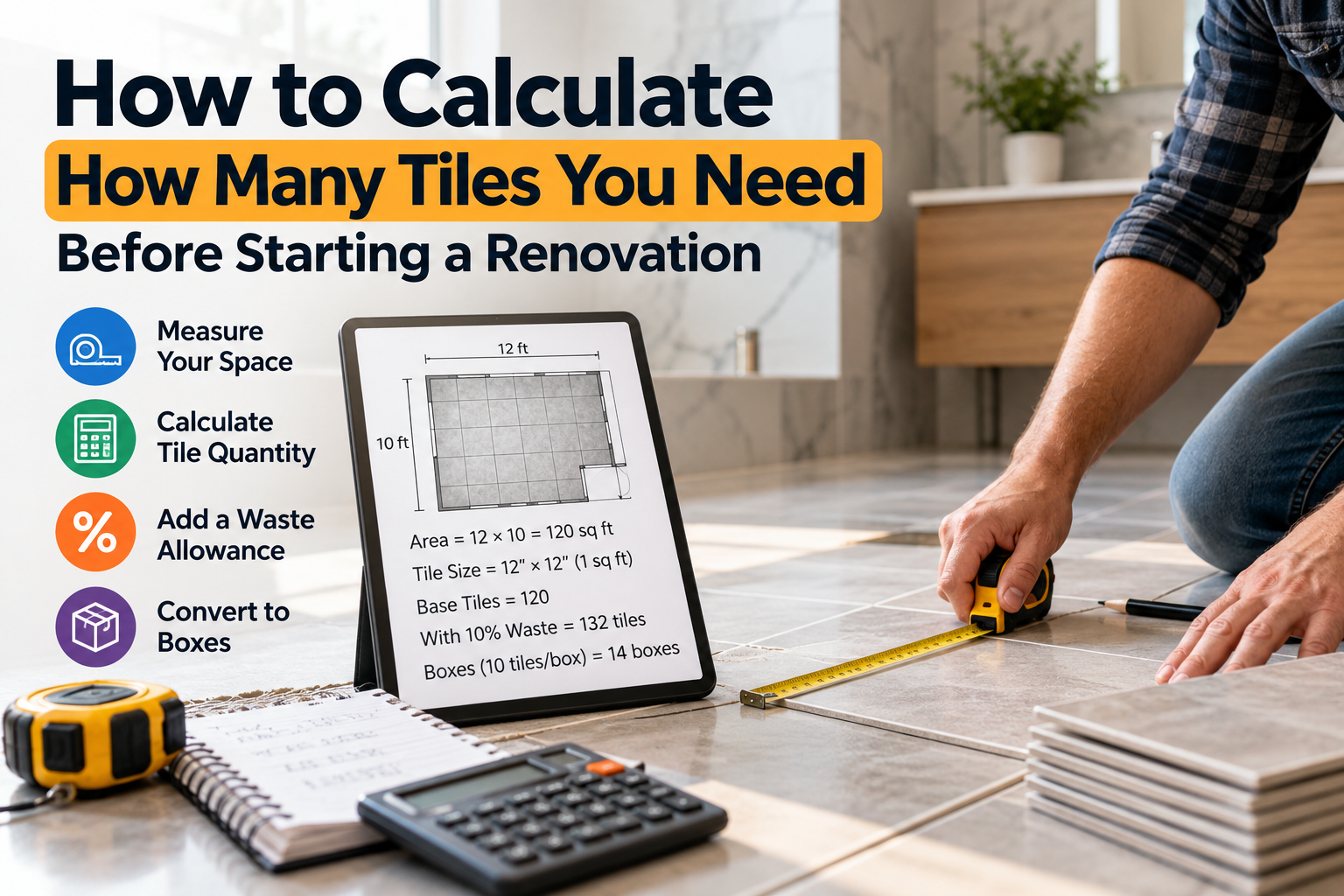 How to calculate how many tiles you need before starting a renovation